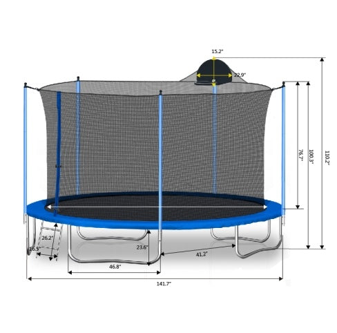 Jump & Score Trampoline: Fun for All Ages with Basketball Hoop