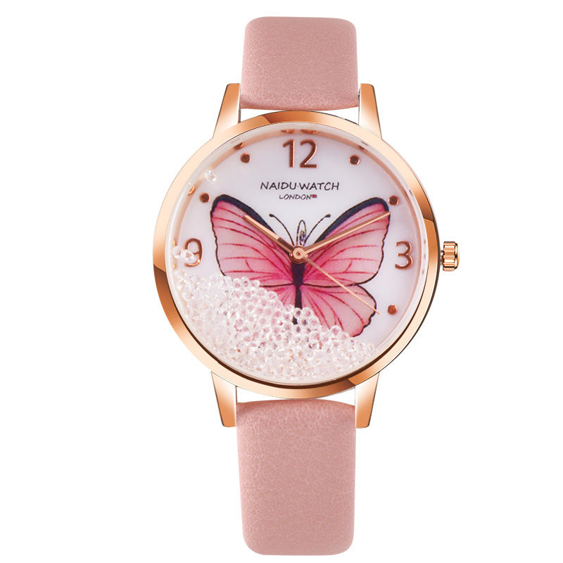 Creative Butterfly Lady Watch: Quicksand Dial Design for a Touch of Elegance