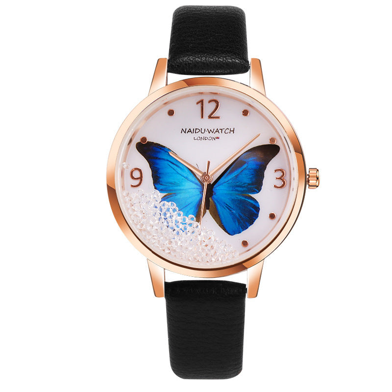 Creative Butterfly Lady Watch: Quicksand Dial Design for a Touch of Elegance