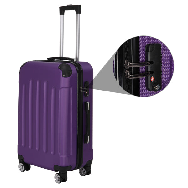 3-in-1 Universal Wheel Luggage Set: Stylish Dark Purple for Trendy Travel