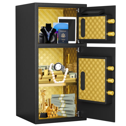 Secure Double-Door Safe: Fireproof and Waterproof Protection for Valuables