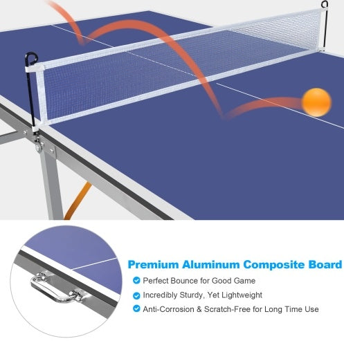 Indoor & Outdoor Fun: Foldable 6ft Table Tennis Table with Paddles and Balls