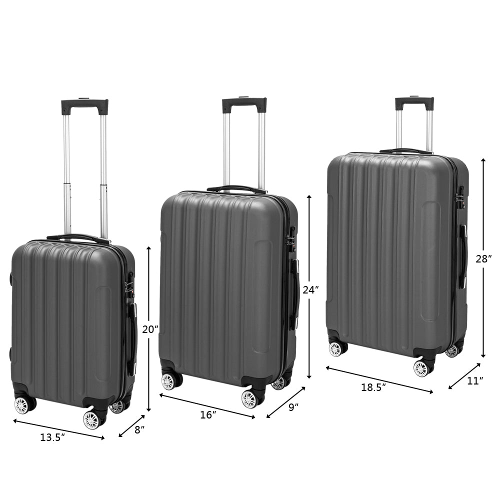 Swivel Wheel Travel Suitcase: Classic Dark Gray, Lightweight and Spacious