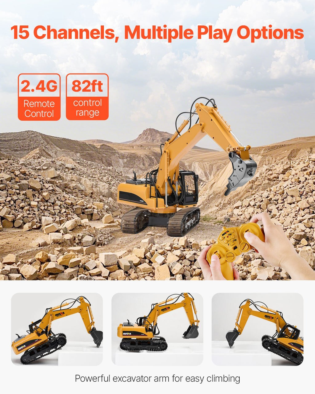 Interactive Digging Adventure: RC Excavator Toy for Kids
