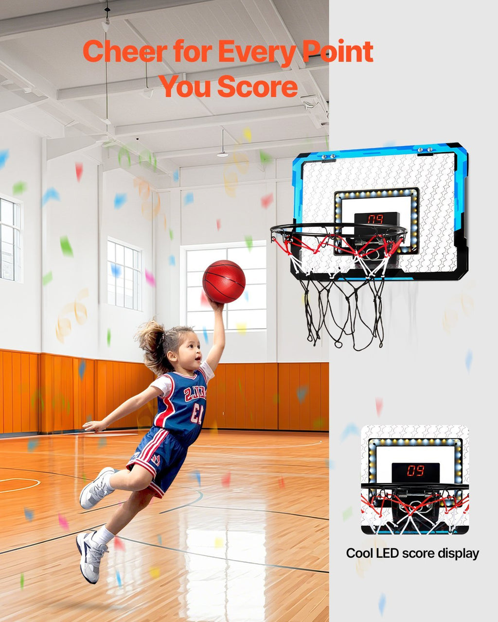 Exciting Game Time: LED-Enhanced Basketball Hoop for Kids