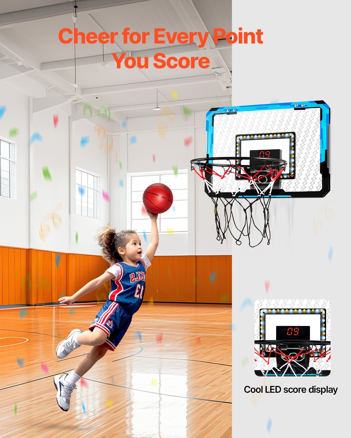 Exciting Game Time: LED-Enhanced Basketball Hoop for Kids