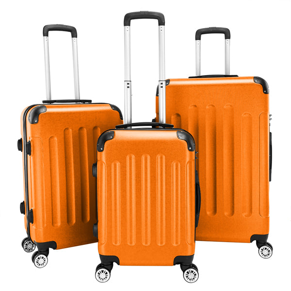 3-in-1 ABS Trolley Case: Vibrant Orange in 20, 24, and 28 Inches