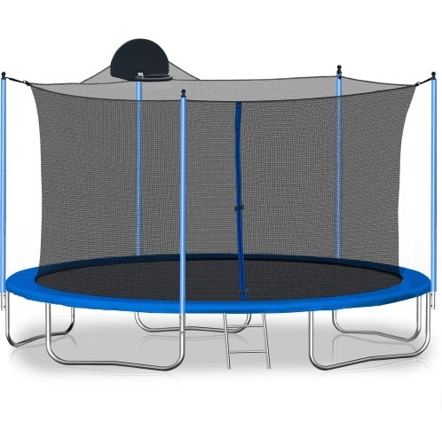 Jump & Score Trampoline: Fun for All Ages with Basketball Hoop