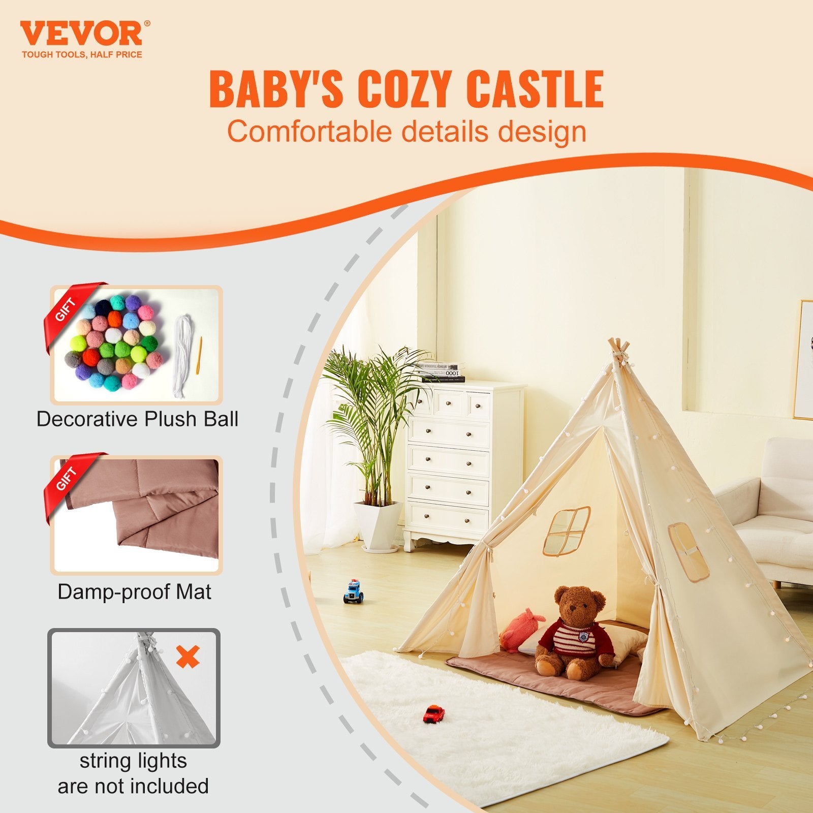 Cozy Adventure Space: Teepee Tent for Kids Ages 1-5