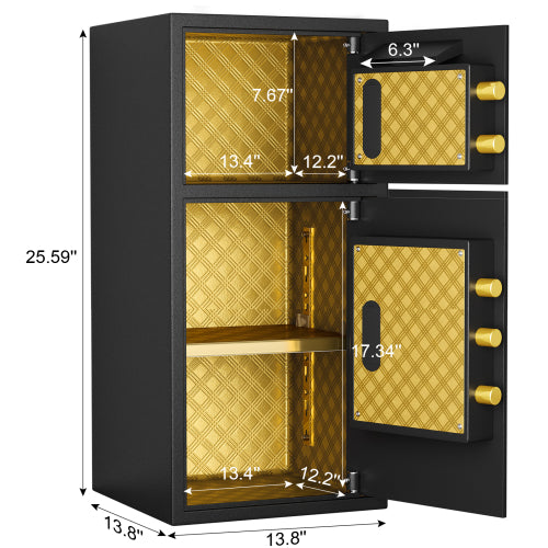 Secure Double-Door Safe: Fireproof and Waterproof Protection for Valuables