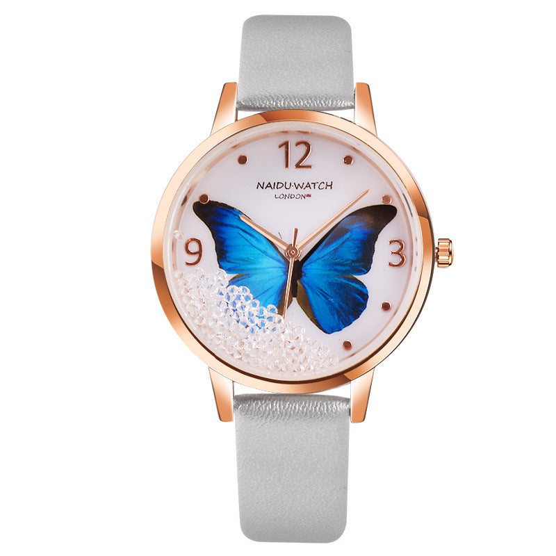 Creative Butterfly Lady Watch: Quicksand Dial Design for a Touch of Elegance