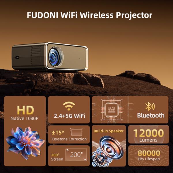 Advanced Wireless Portable Movie Projector: Experience 4K Entertainment Anywhere, Anytime