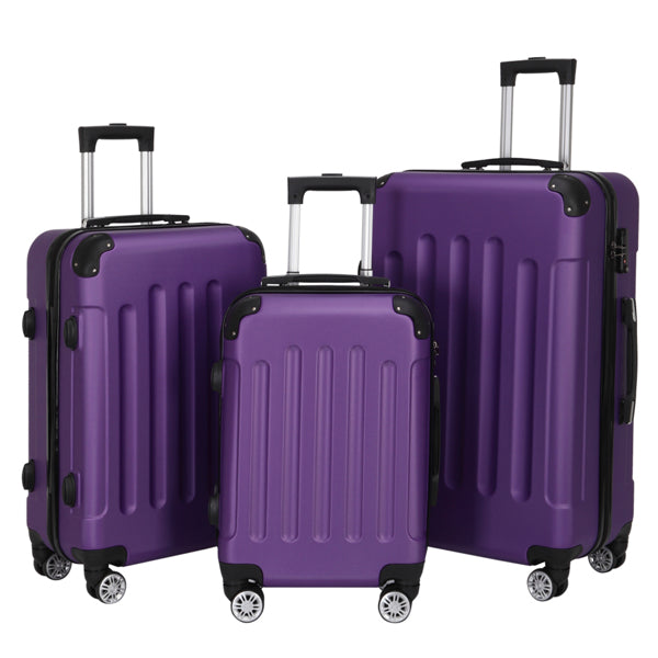 3-in-1 Universal Wheel Luggage Set: Stylish Dark Purple for Trendy Travel