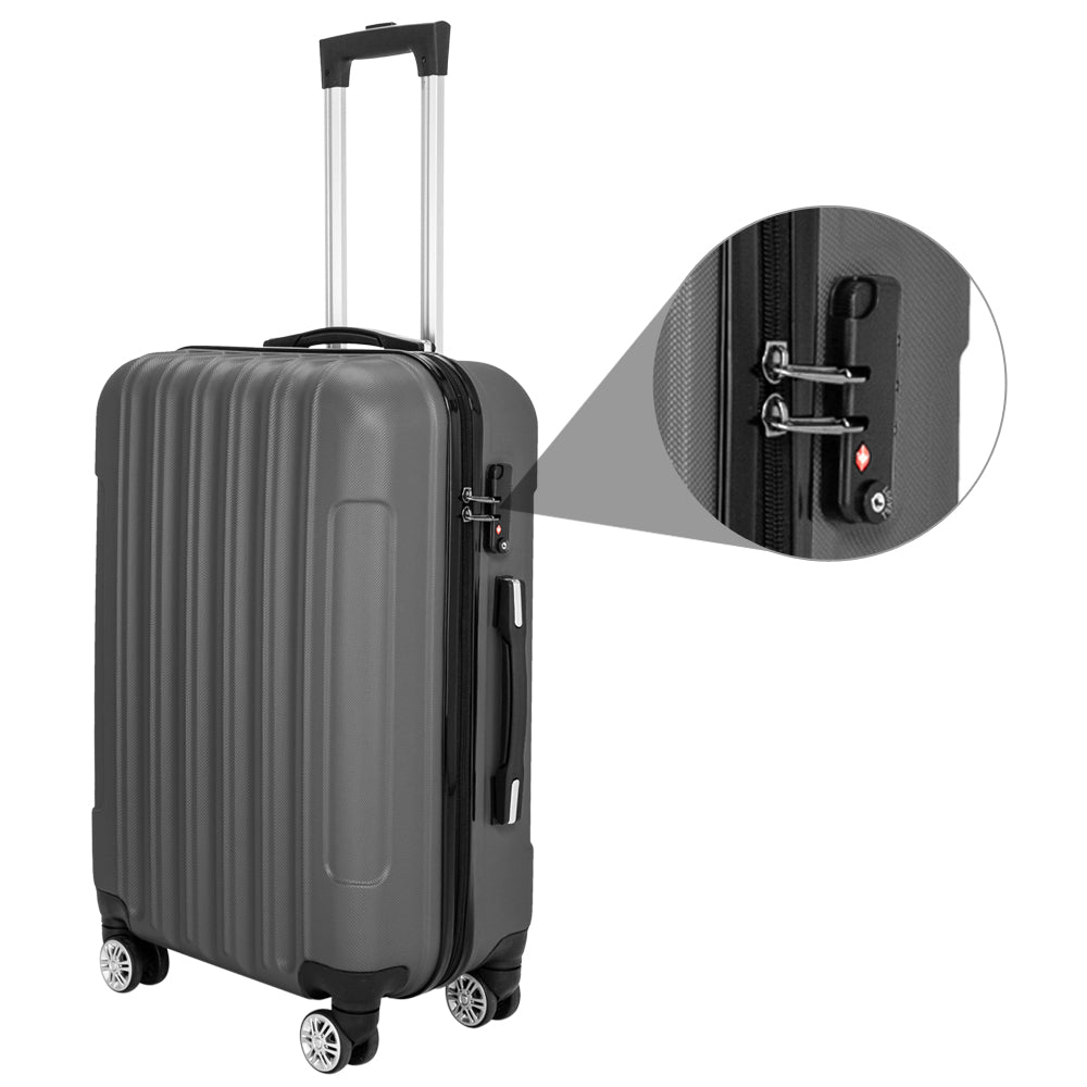 Swivel Wheel Travel Suitcase: Classic Dark Gray, Lightweight and Spacious