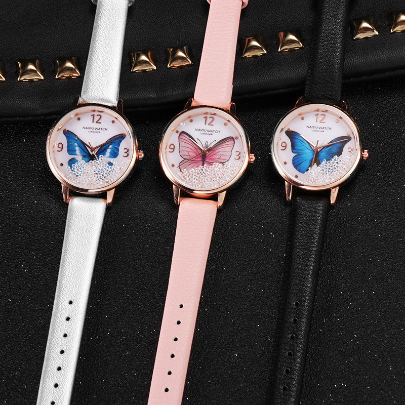 Creative Butterfly Lady Watch: Quicksand Dial Design for a Touch of Elegance
