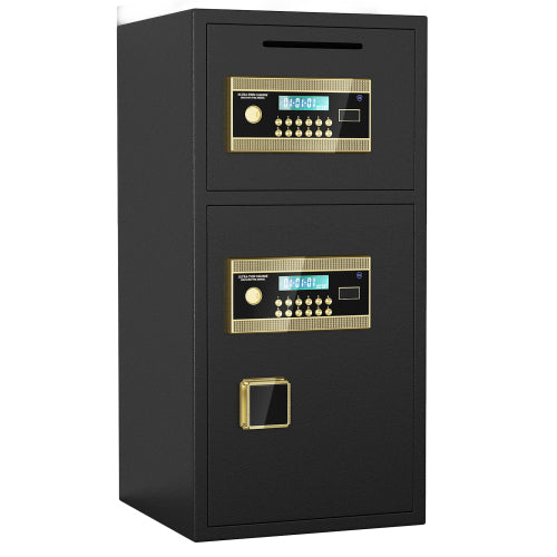 Secure Double-Door Safe: Fireproof and Waterproof Protection for Valuables