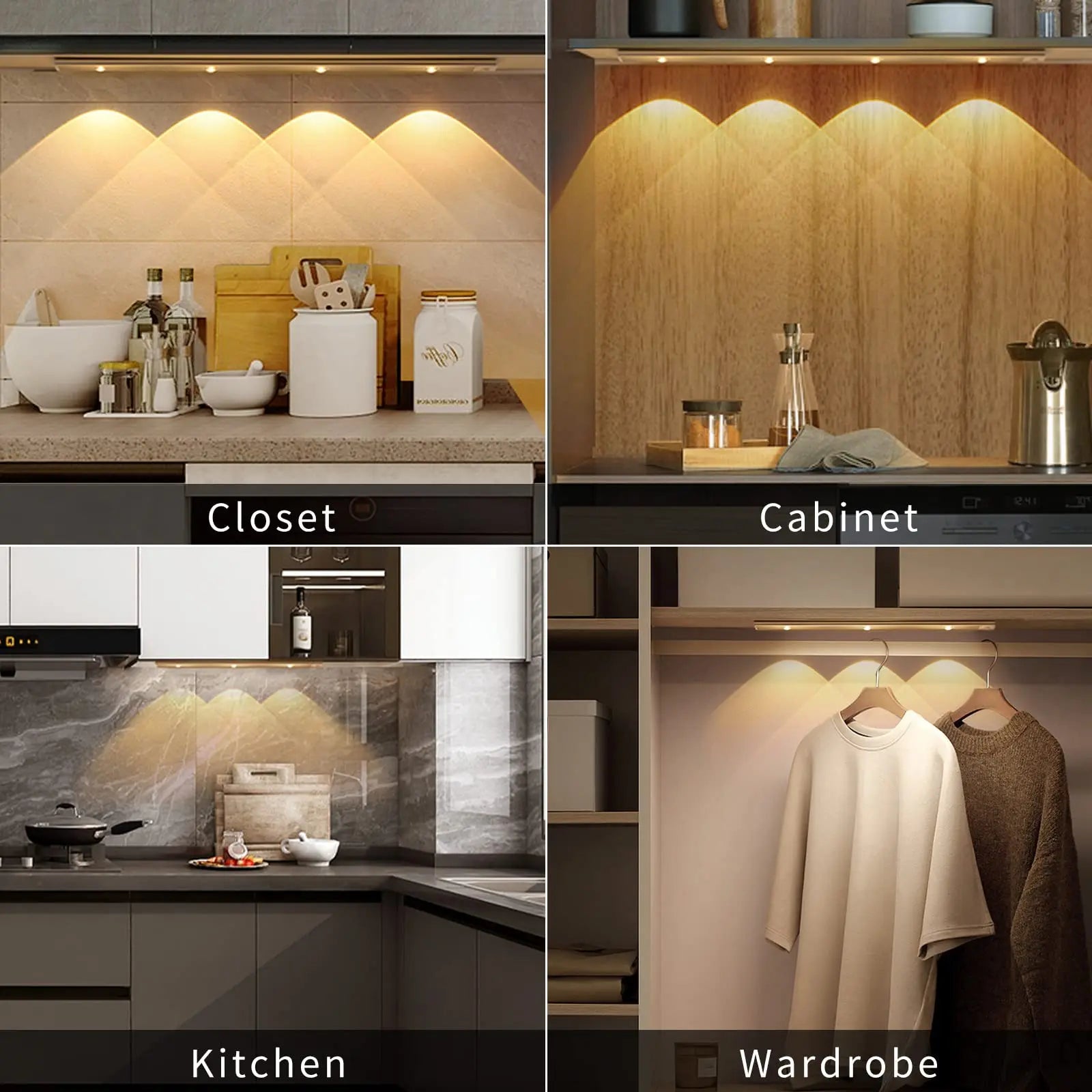 3-Color Dimmable LED Lamp: Perfect for Kitchen, Wardrobe, Bedroom, and Stairs