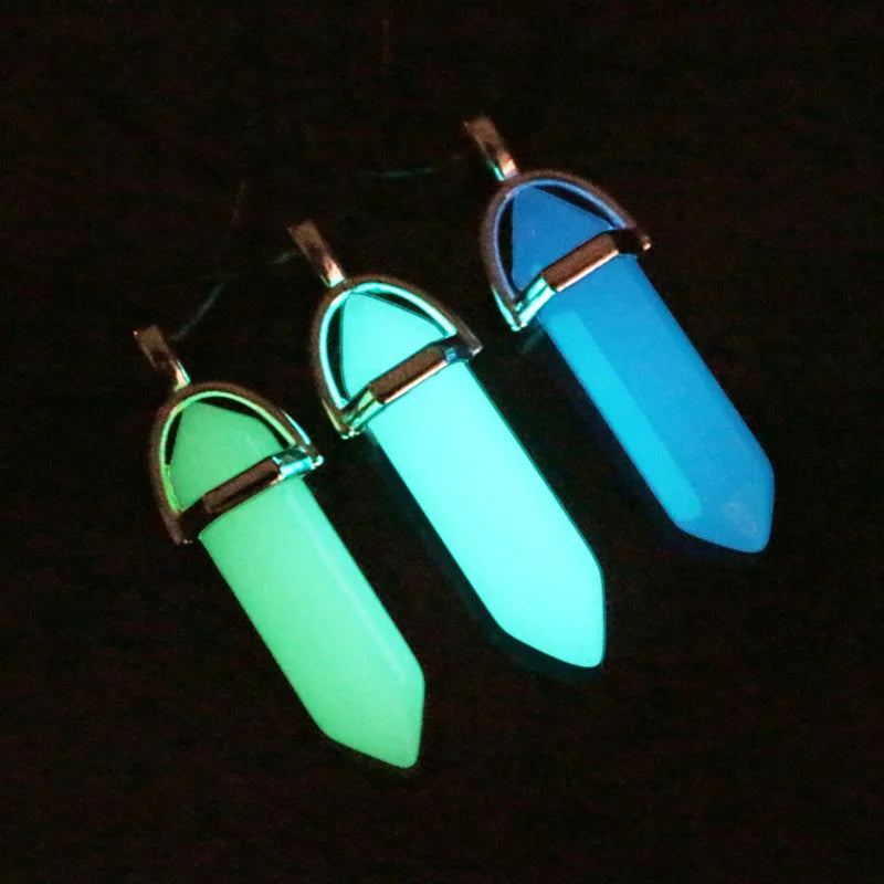 Glowing Hexagonal Pendant: Unique Fluorescent Necklace for Stylish Statements