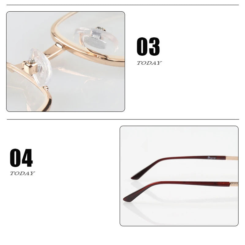 Versatile Reading Glasses: Metal Design with Strengths from +0.5 to +6.0