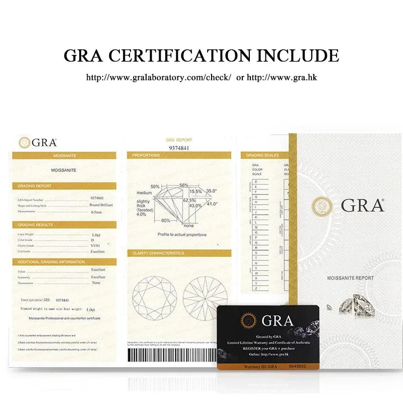 Exquisite 1CT Moissanite Pendant: Passes Diamond Test with GRA Certification