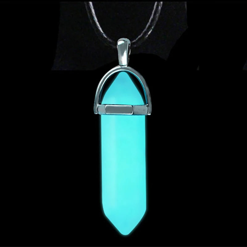 Glowing Hexagonal Pendant: Unique Fluorescent Necklace for Stylish Statements