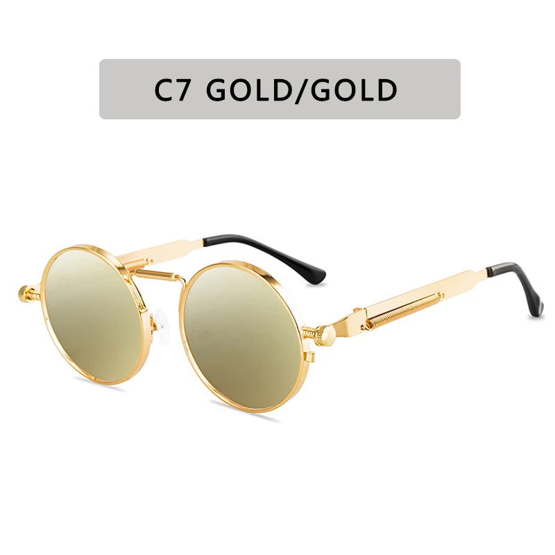 High-Quality Steampunk Sunglasses for Both Genders: Fashion Round Glasses