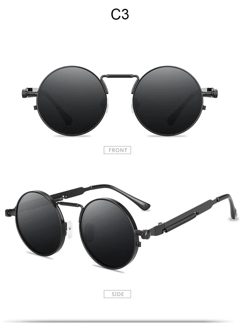 High-Quality Steampunk Sunglasses for Both Genders: Fashion Round Glasses