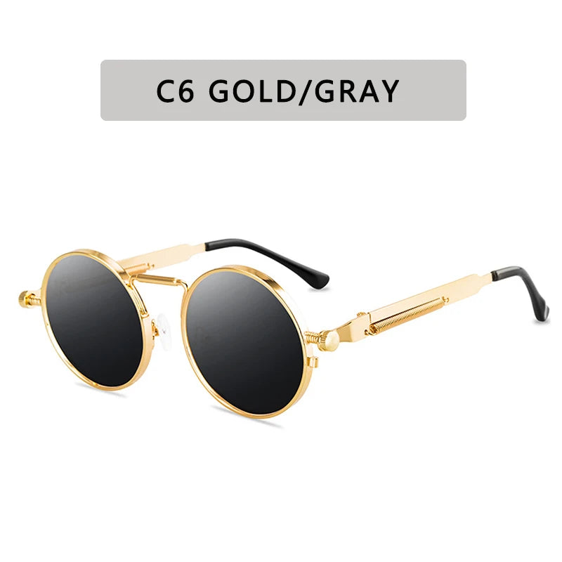 High-Quality Steampunk Sunglasses for Both Genders: Fashion Round Glasses