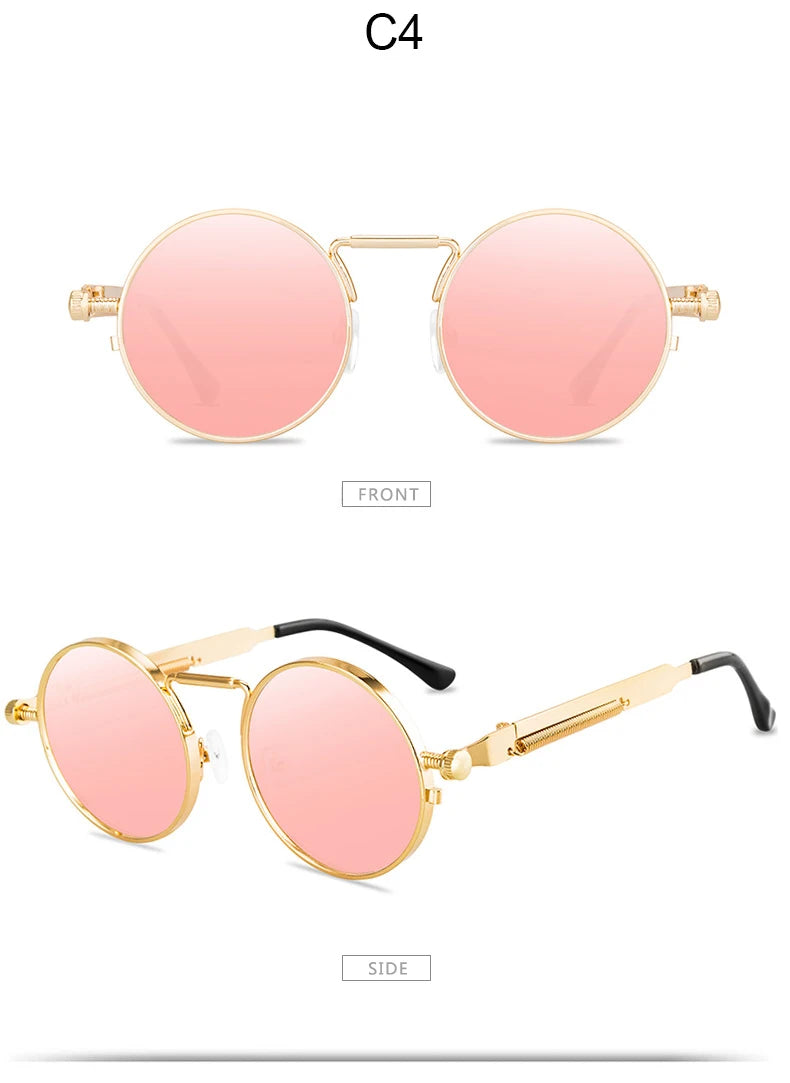 High-Quality Steampunk Sunglasses for Both Genders: Fashion Round Glasses