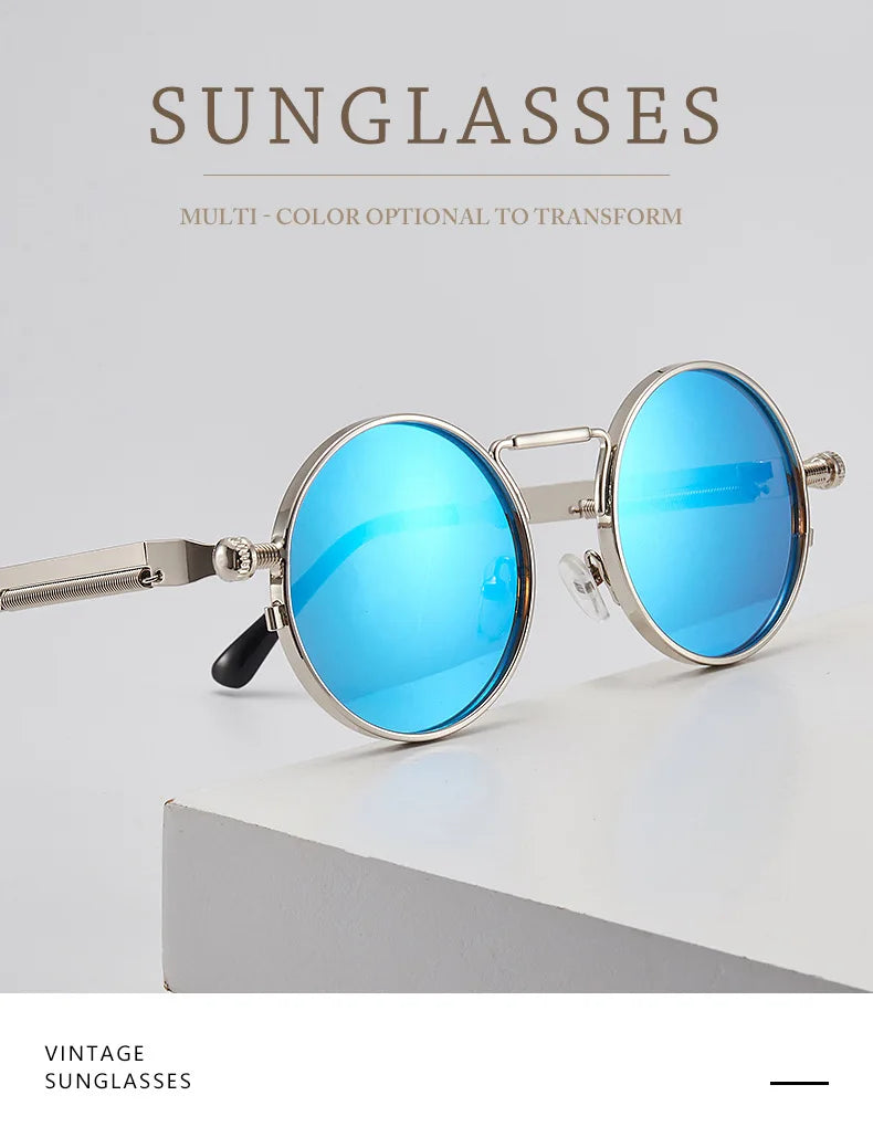 High-Quality Steampunk Sunglasses for Both Genders: Fashion Round Glasses