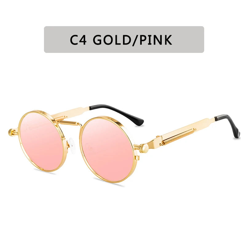 High-Quality Steampunk Sunglasses for Both Genders: Fashion Round Glasses