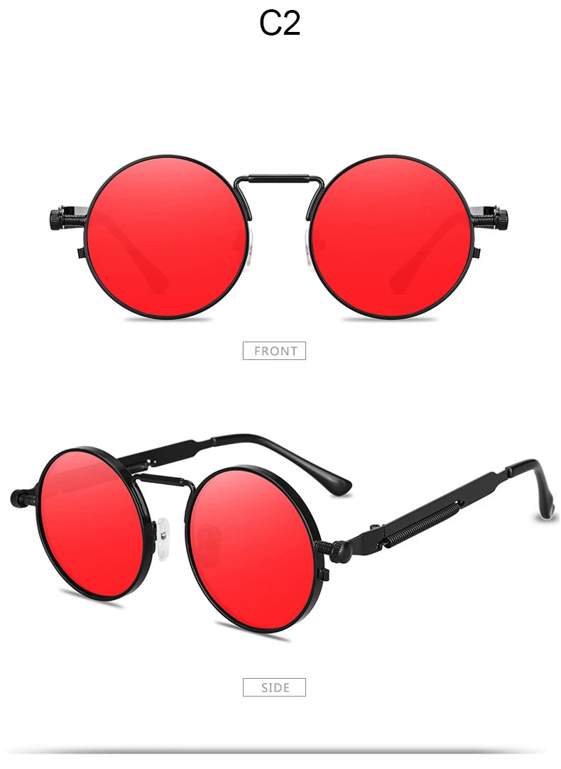 High-Quality Steampunk Sunglasses for Both Genders: Fashion Round Glasses