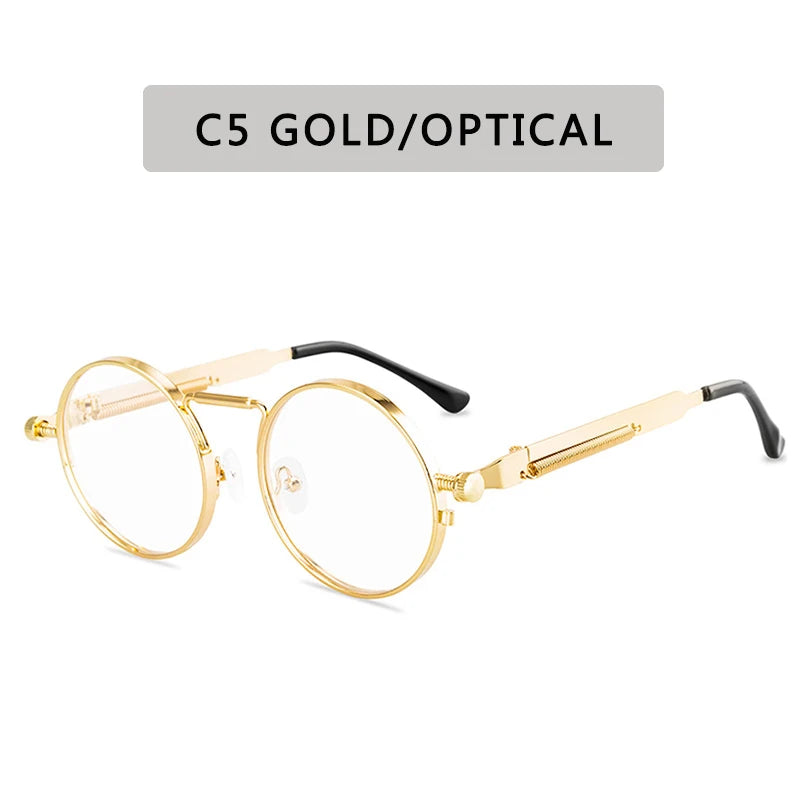 High-Quality Steampunk Sunglasses for Both Genders: Fashion Round Glasses