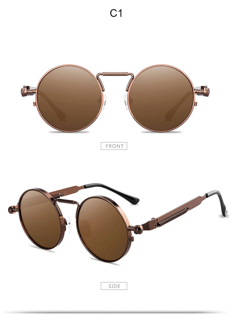 High-Quality Steampunk Sunglasses for Both Genders: Fashion Round Glasses