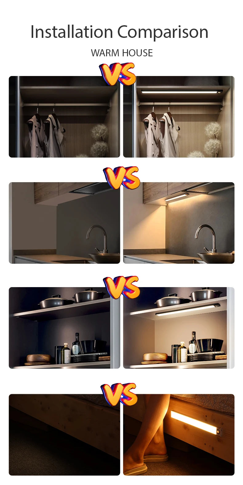 Versatile Ultra Thin Night Light: Perfect for Cabinets, Closets, and Indoor Spaces