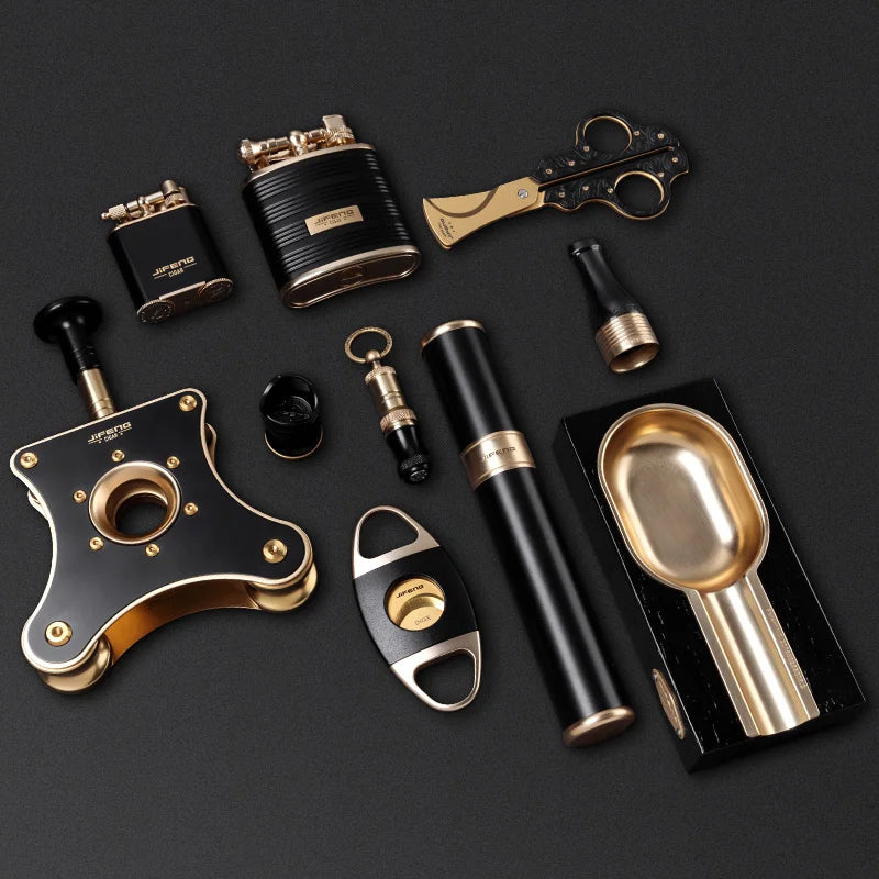 Complete Cigar Experience: 10-Piece Smoking Accessories Set CG-001