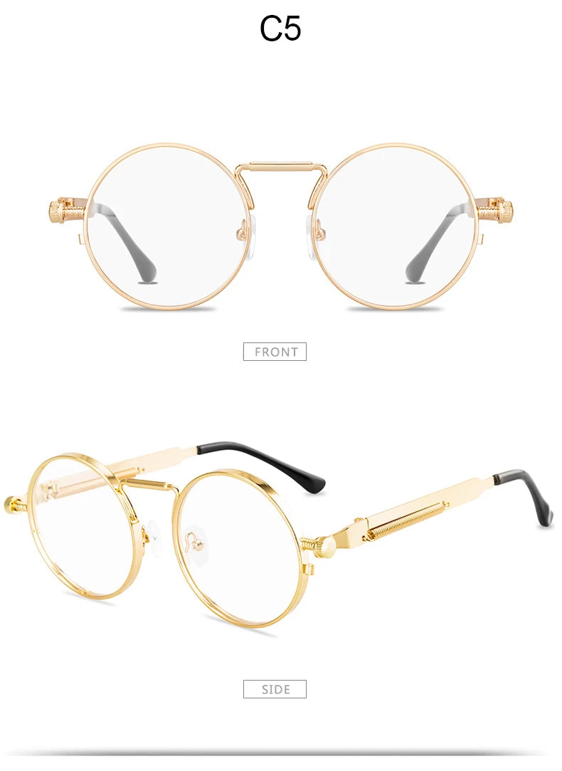 High-Quality Steampunk Sunglasses for Both Genders: Fashion Round Glasses