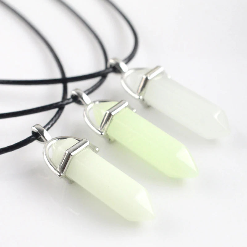 Glowing Hexagonal Pendant: Unique Fluorescent Necklace for Stylish Statements