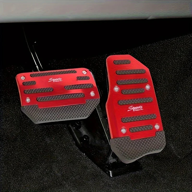 Universal Anti-Slip Foot Pedals: Stainless Steel Brake, Throttle, and Clutch Set