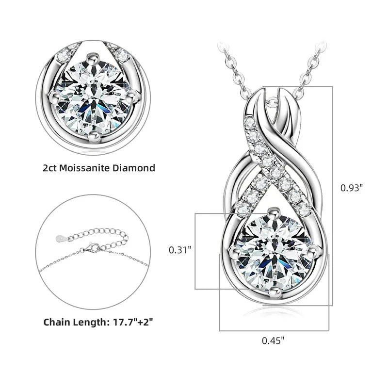Classic Charm: Dazzling Moissanite Pendant and Hoop Set for Her