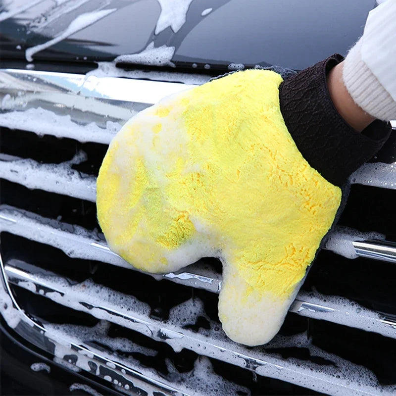 Dual-Sided Microfiber Car Washing Gloves for Effective Cleaning