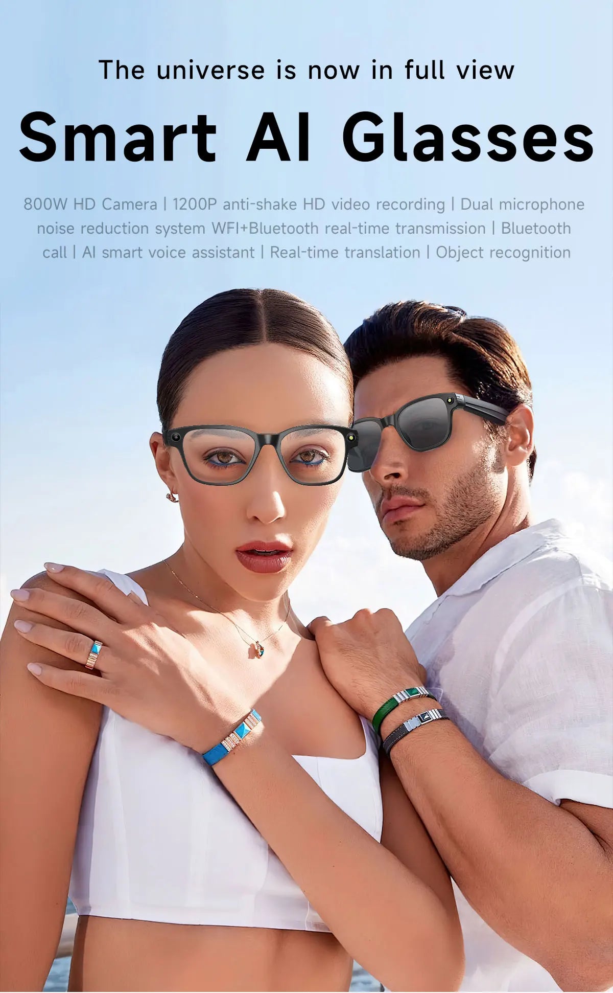 Visionary Audio Glasses: Smart Camera & Bluetooth Headset for Meetings & Travel