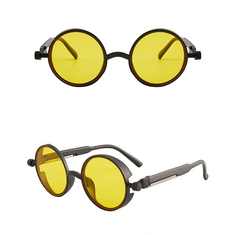 Gothic Punk Eyewear: Unique Round Frames for Unisex Fashion