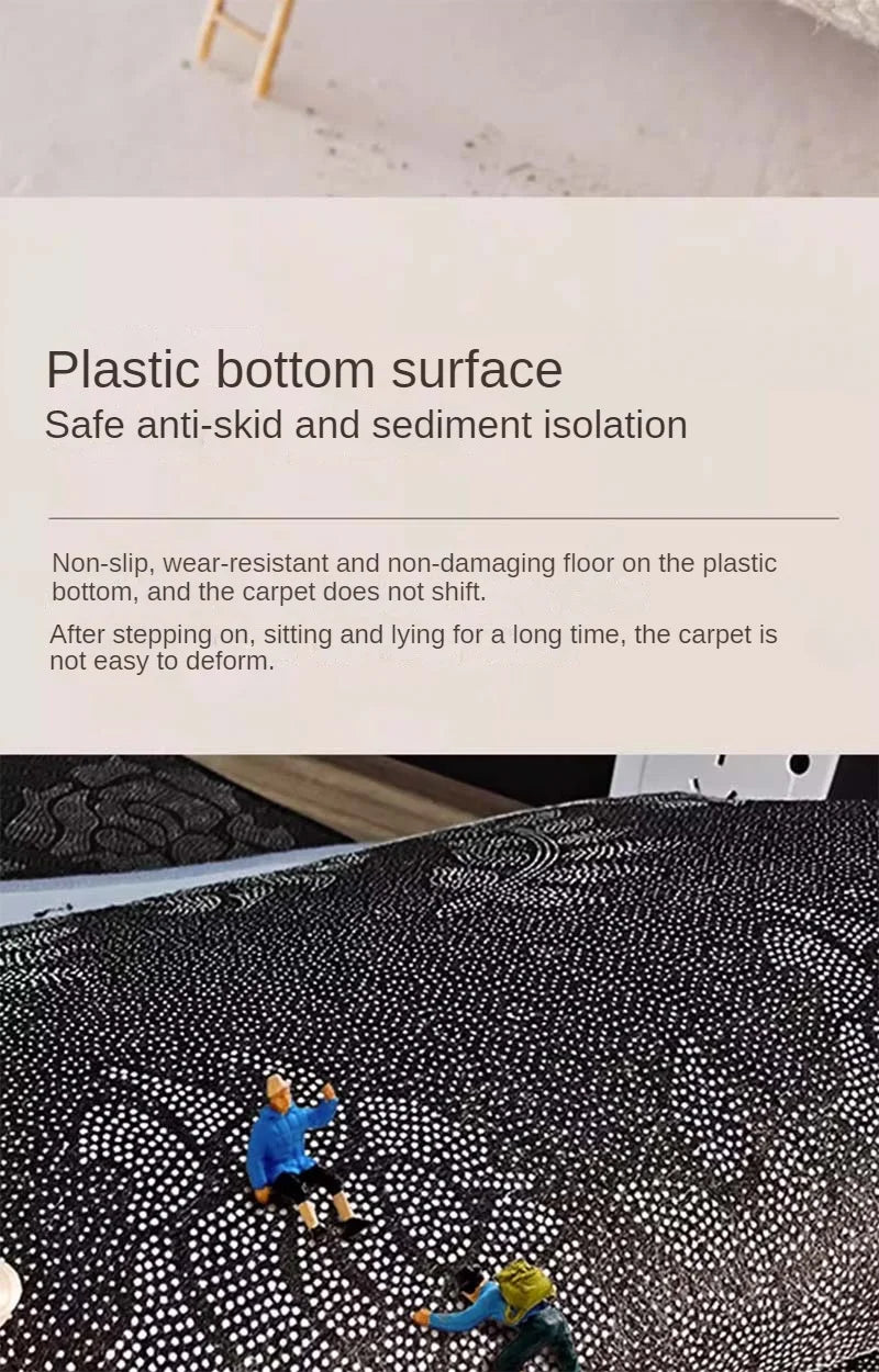 Luxury Wabi Sabi Style Rug: Non-Slip Round Carpet for Home Decor