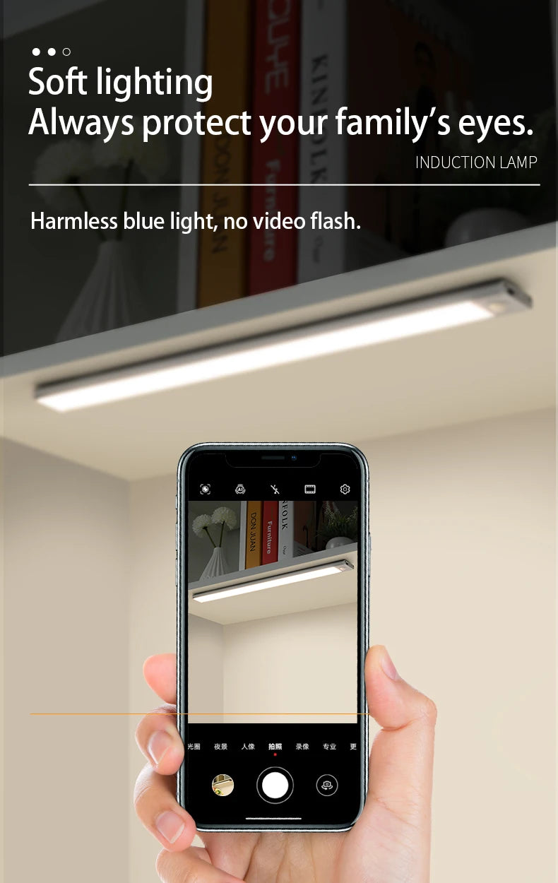 Three-in-One Motion Sensor LED Light: Ideal for Kitchen, Cabinet, and Bedroom Use