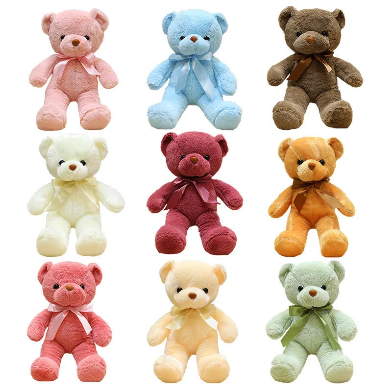 Vibrant Bow Bear: Soft Plush Toy for Every Celebration