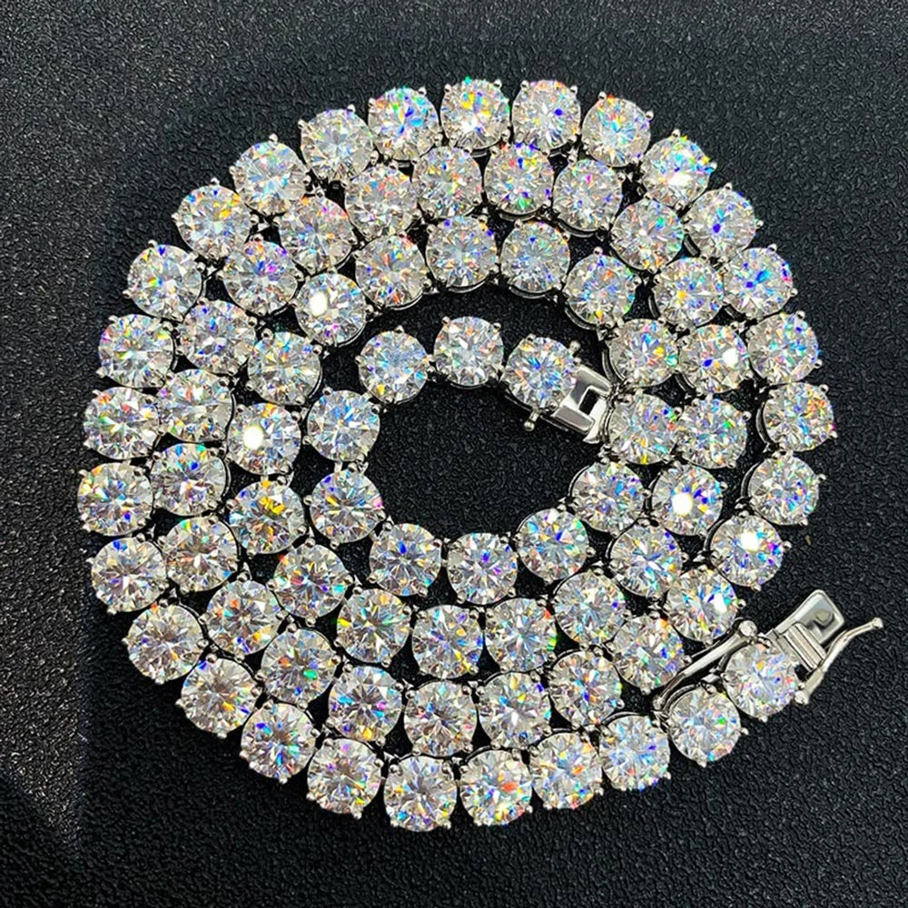 Iced Out Elegance: Single Row Cubic Zirconia Necklace for Men and Women