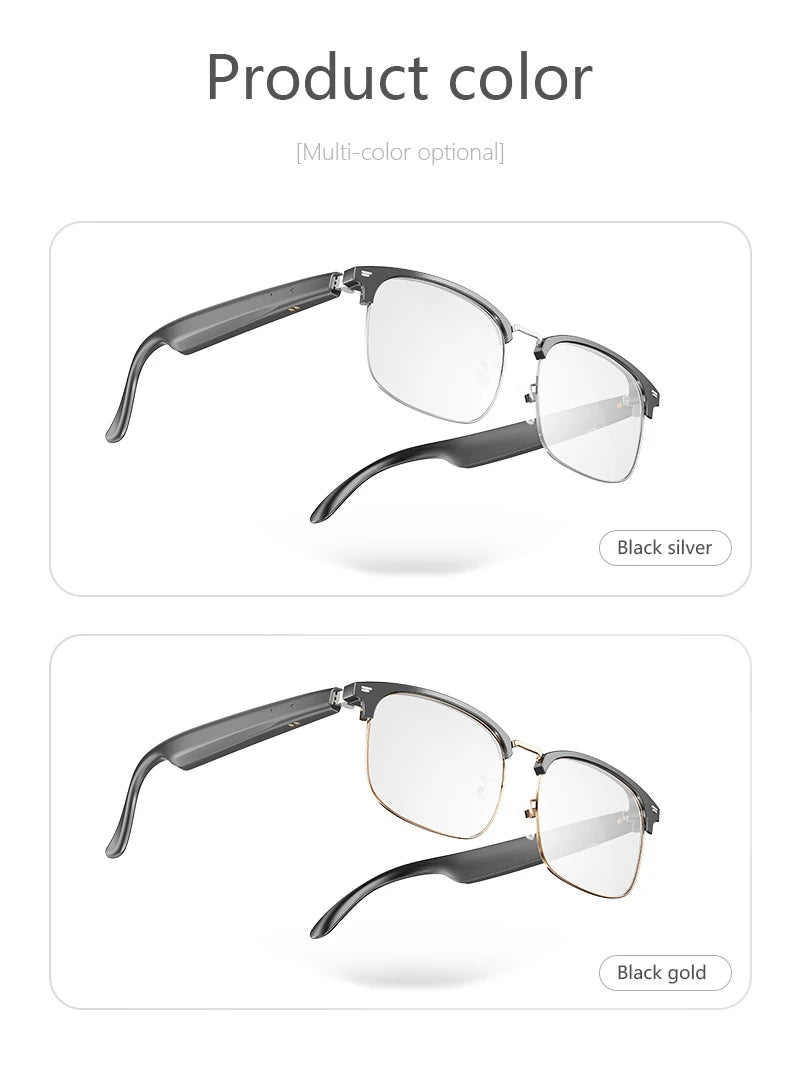 Gafas inteligentes con traducción de IA y Bluetooth para múltiples idiomas, cambio de color, música, llamadas telefónicas