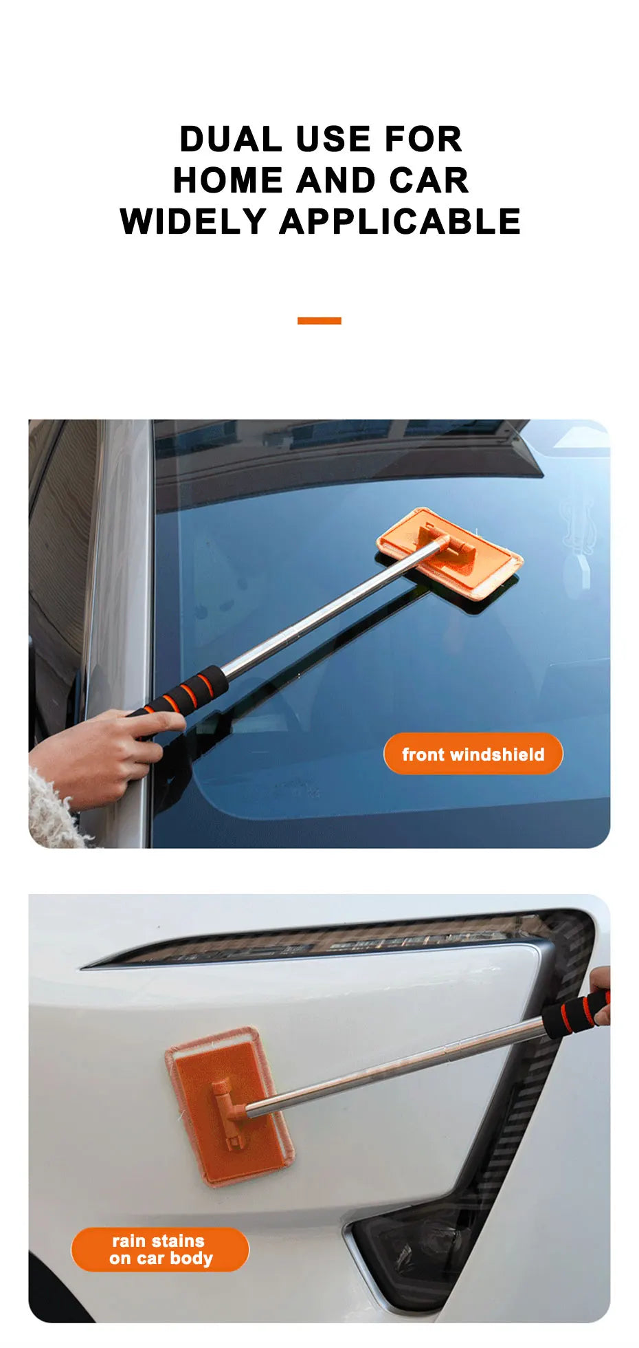 Telescopic Car Windshield Cleaning Brush: Long Handle for Glass Cleaning