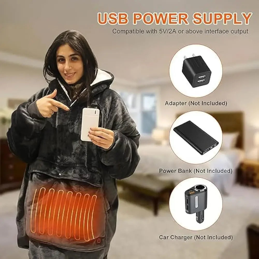 Unisex Electric Heated Blanket Hoodie: Ultimate Warmth for Everyone